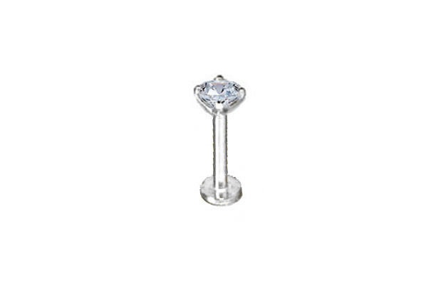 < Real Diamond > 0.05 ct Diamond 14K Gold Labret Earrings