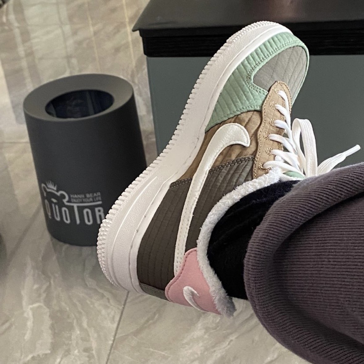 Nike Air Force 1 GS "Toasty" 毛毛拼接綠屁屁粉