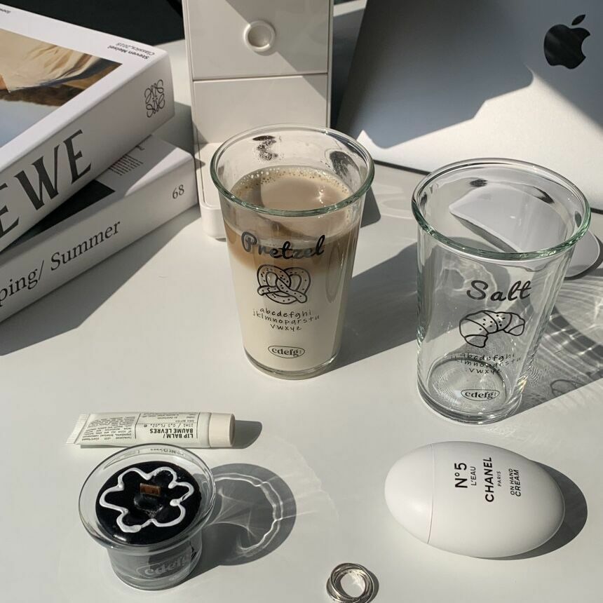 《1378》牛角麵包扭結餅玻璃果汁杯400ml