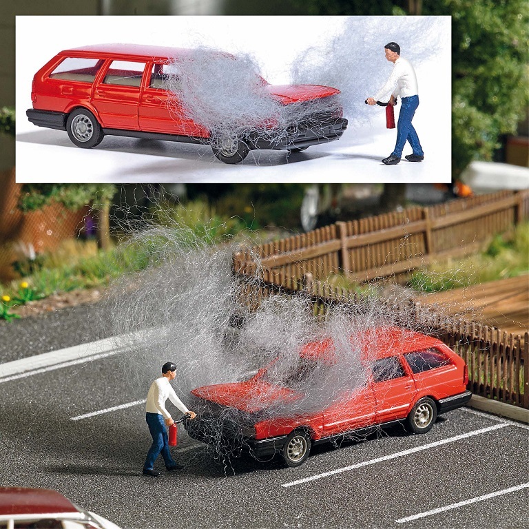 Busch 7881 HO scale, Car engine on fire