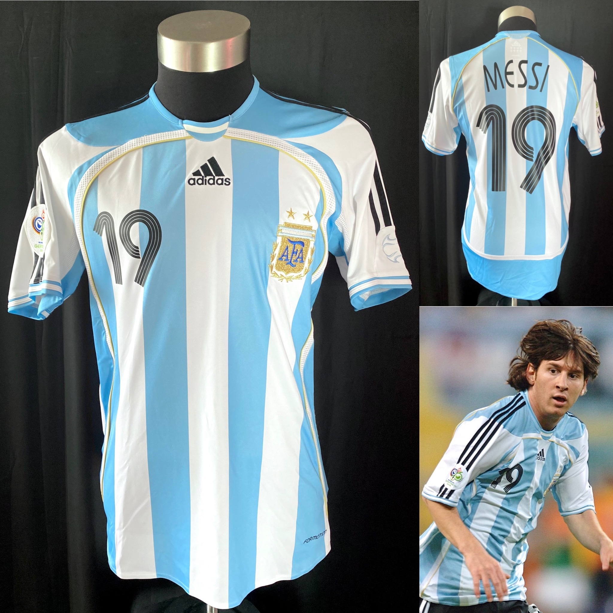 (Player Issue) Argentina 2006 FIFA World Cup Home Player Issue Shirt #19 MESSI