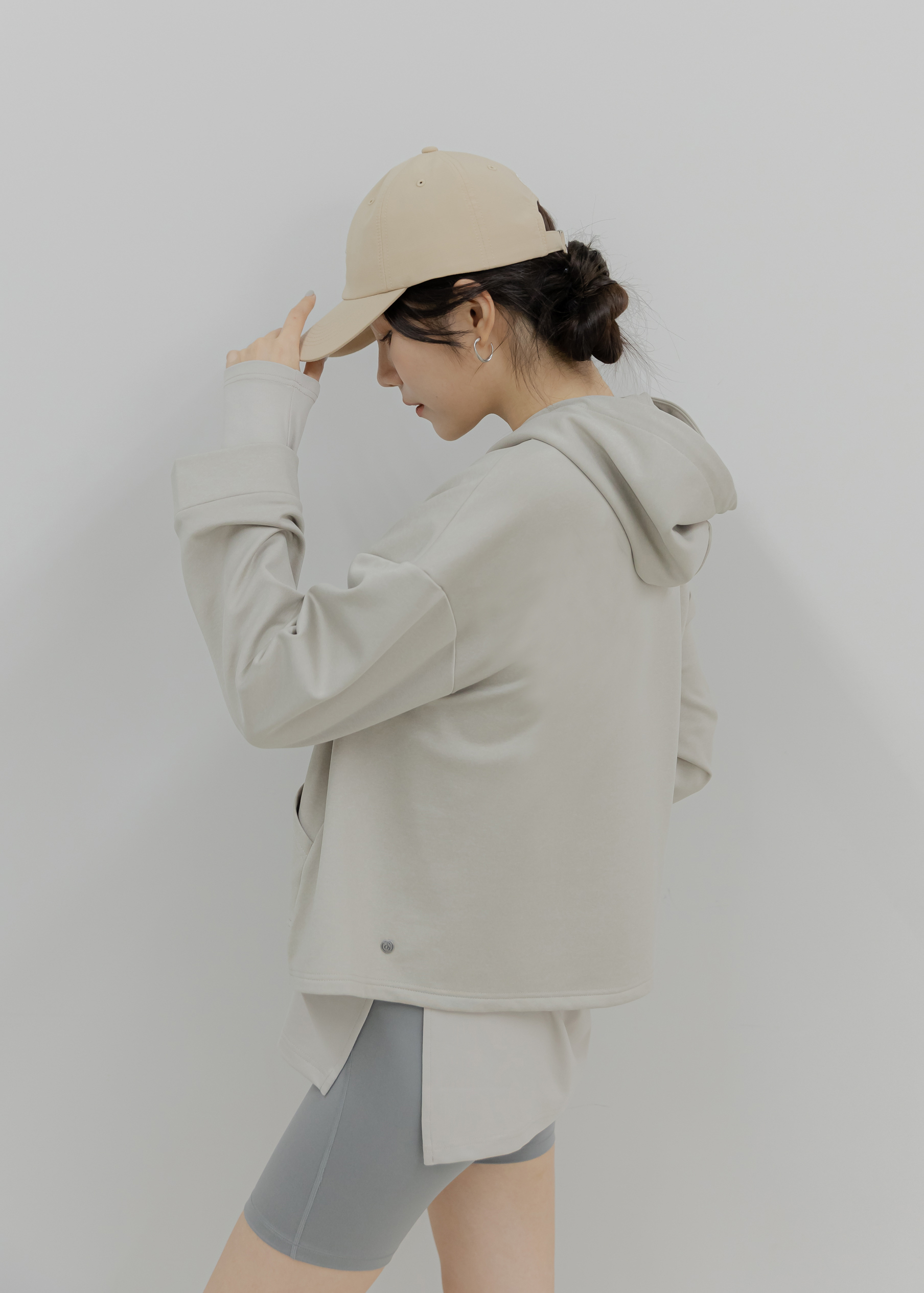 內刷毛寬袖 A-Line Hoodie- Sand Heather