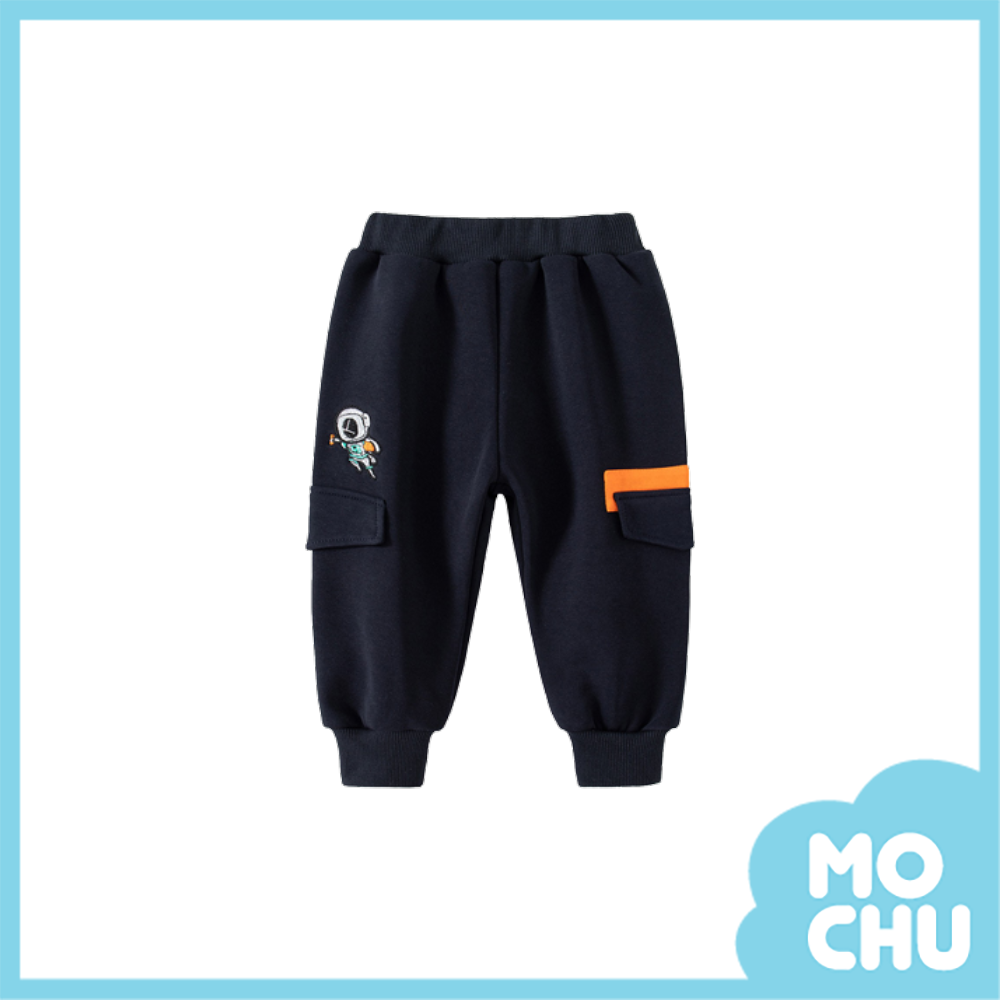 刺繡太空人加絨運動褲(兩色)