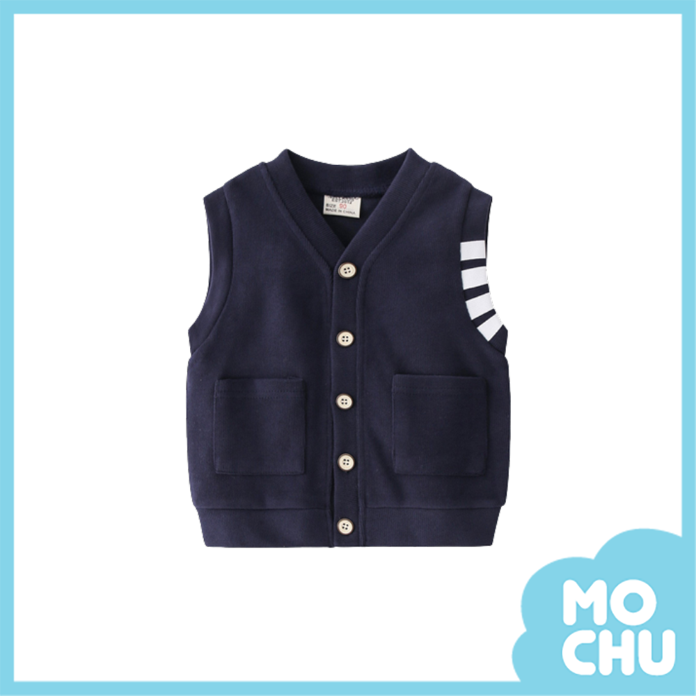 小紳士條紋單排扣背心(兩色)