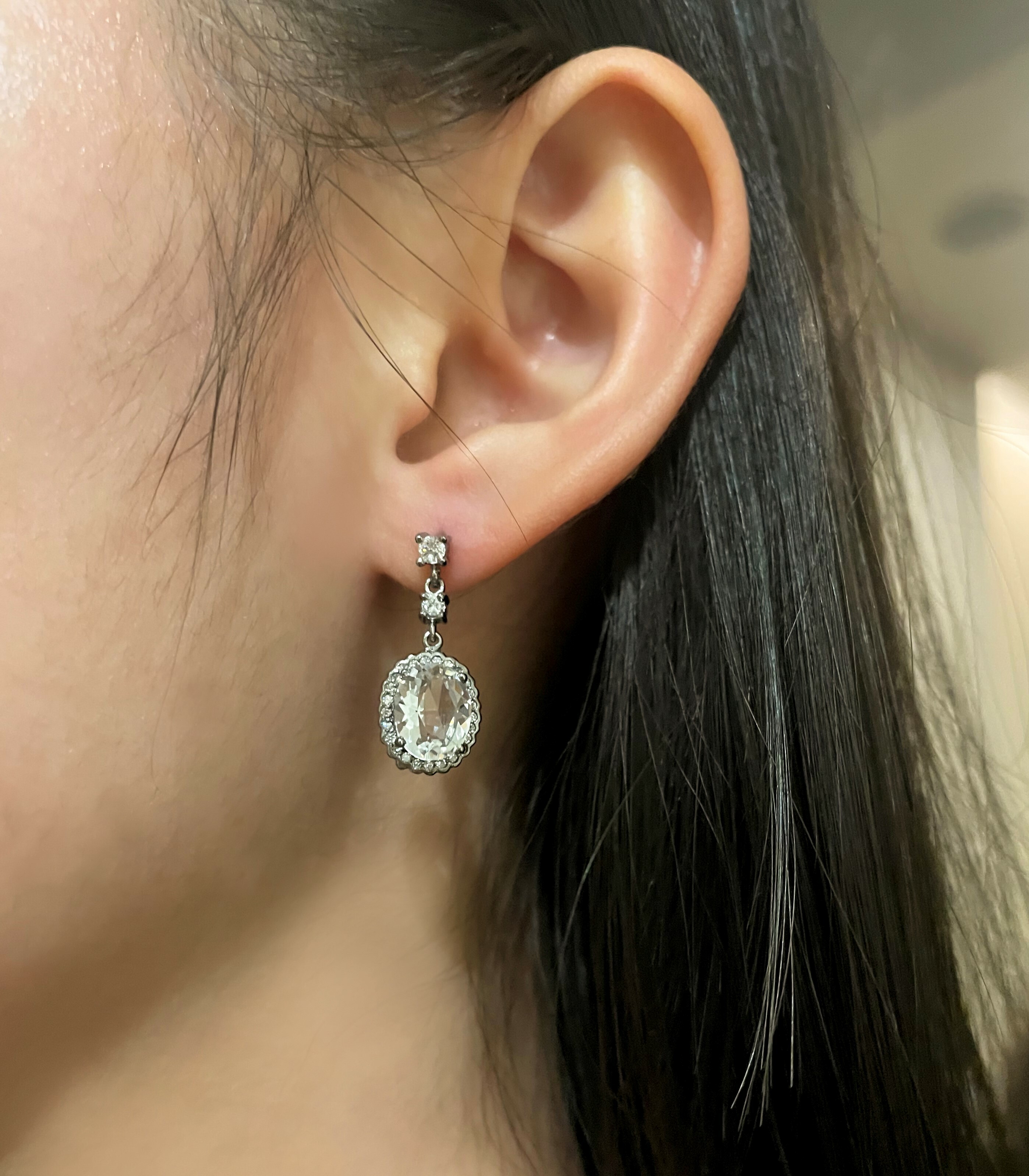 凝結璀璨冰晶耳環