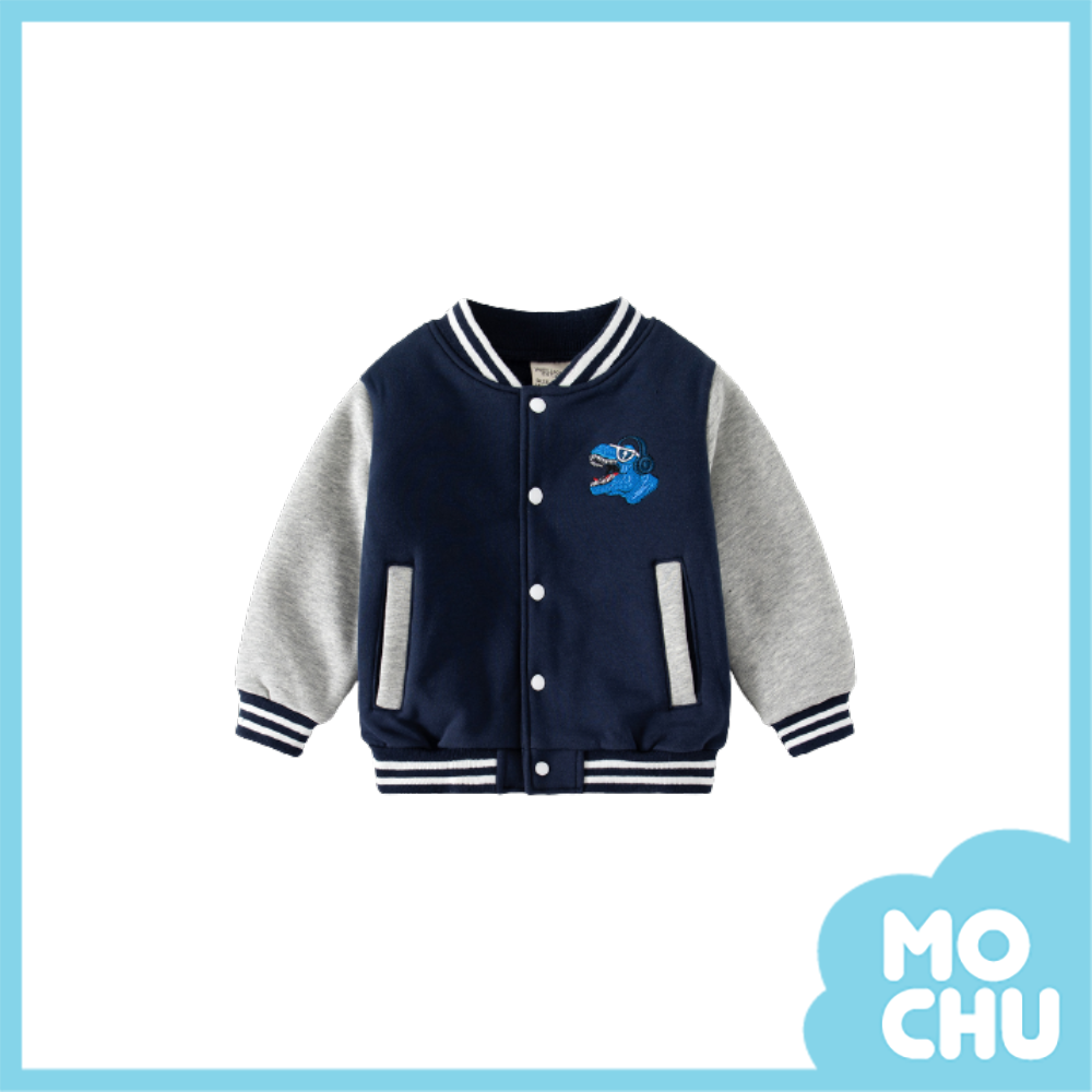 恐龍聽音樂加絨棒球外套