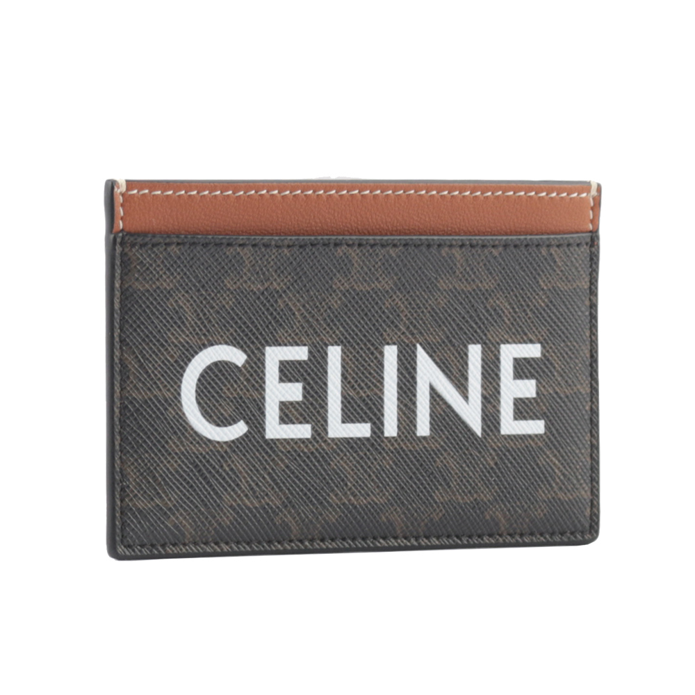 【CELINE】TRIOMPHE Logo 印花名片/卡片夾(焦糖色)