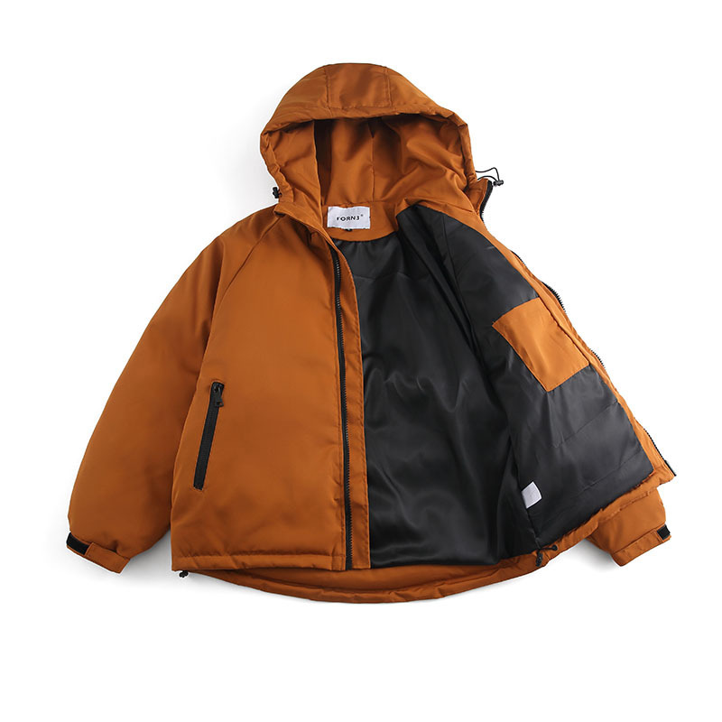 11M28 簡約連帽拉鍊外套 橘色