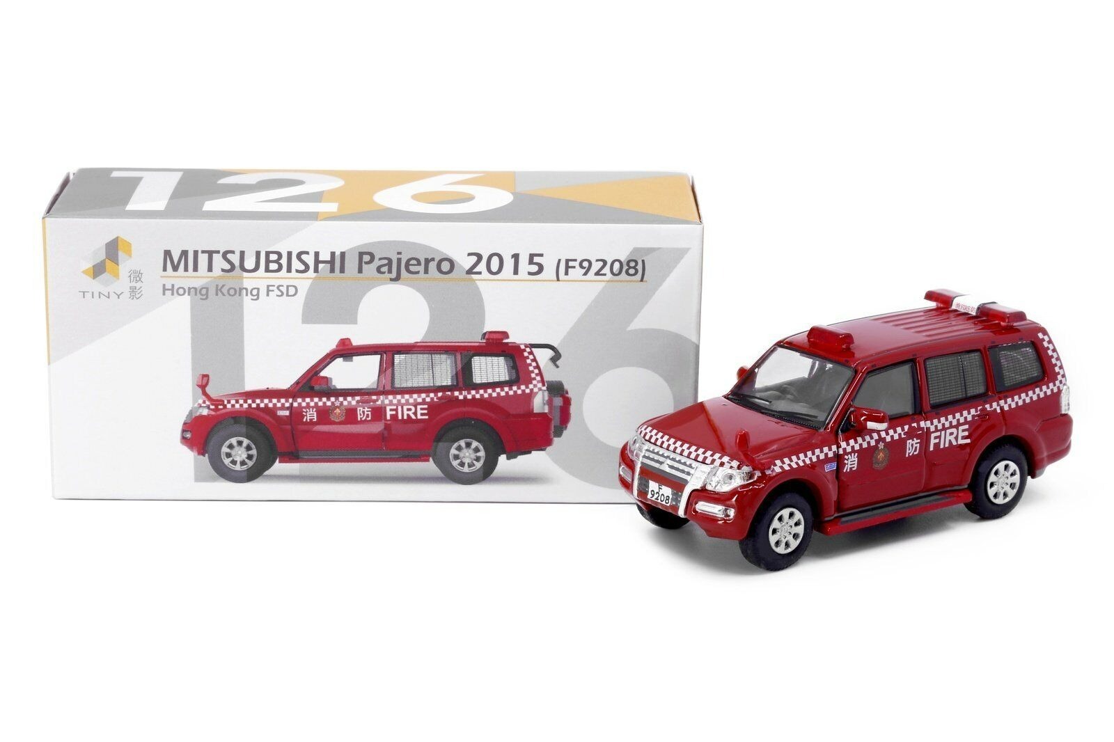 Tiny 微影 城市 126 合金車仔 - 三菱 Pajero 2015 消防 (F9208)