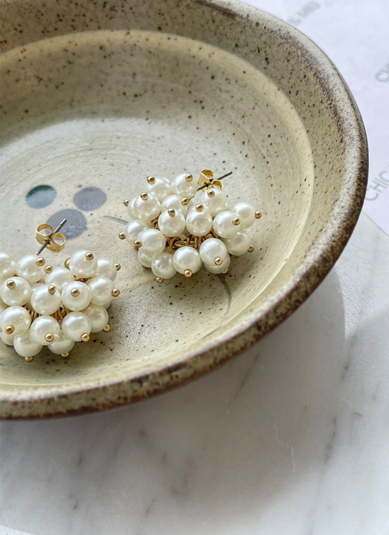 [現貨] 珊瑚珍珠耳環