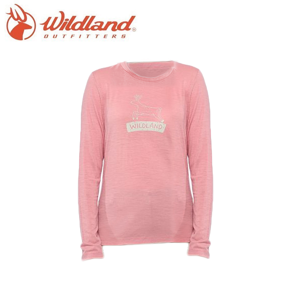 Wildland 荒野 0B02601 100%美麗諾印花長袖衣 女款 (2色) 登山健行/休閒旅遊 12W02601