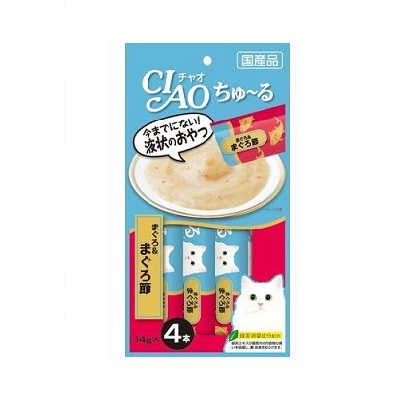 CIAO 吞拿魚+吞拿魚乾醬 (14gx4支裝)【$100 X 7 包】【可混合其他口味】