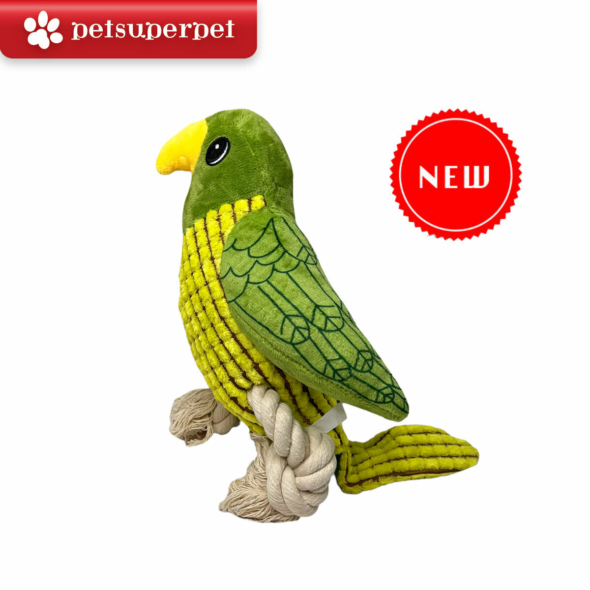 【新上架！】Petsuperpet - 毛絨狗玩具 - 畫眉鳥(綠色)