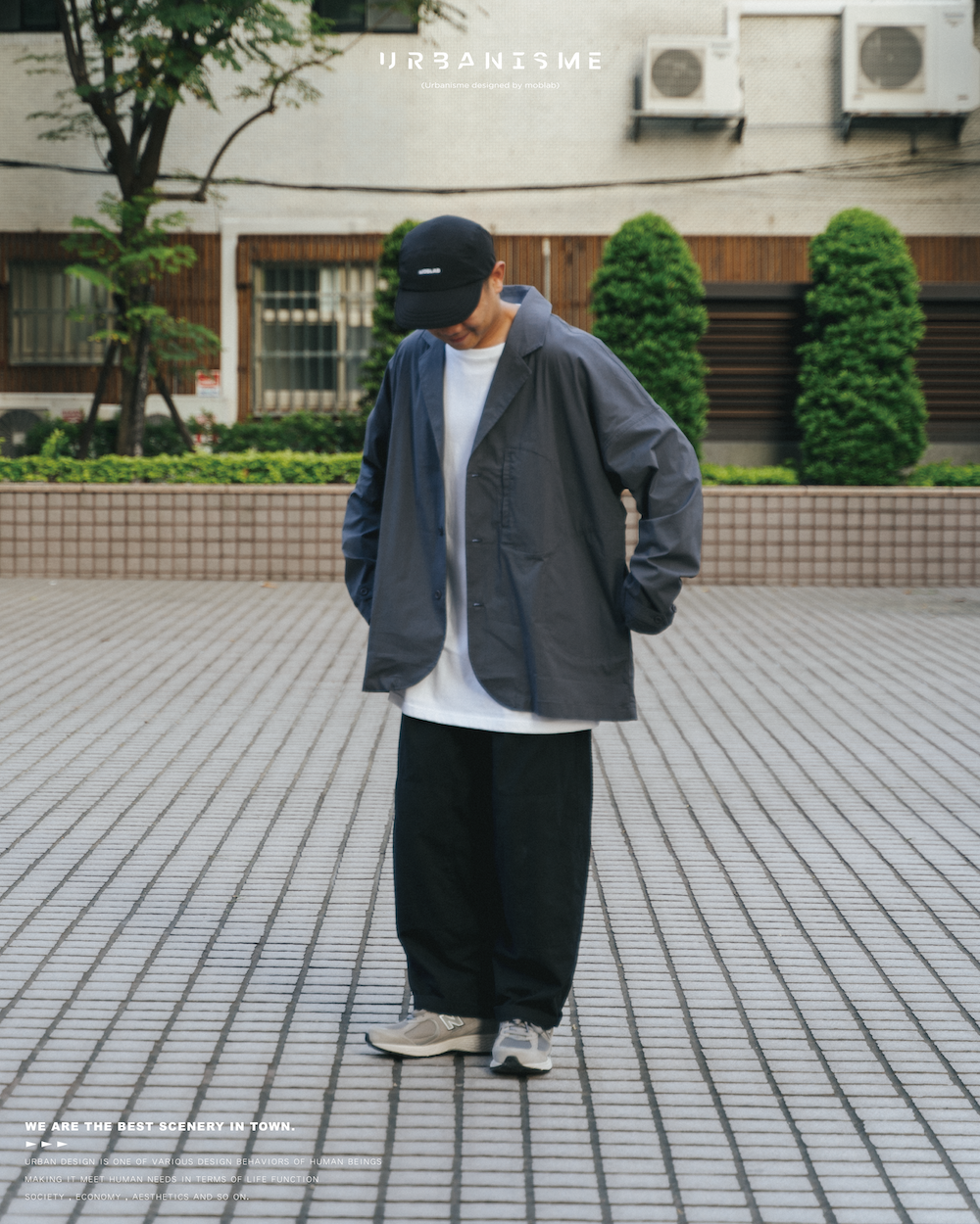 URBANISME 輕盈感灰藍西裝外套