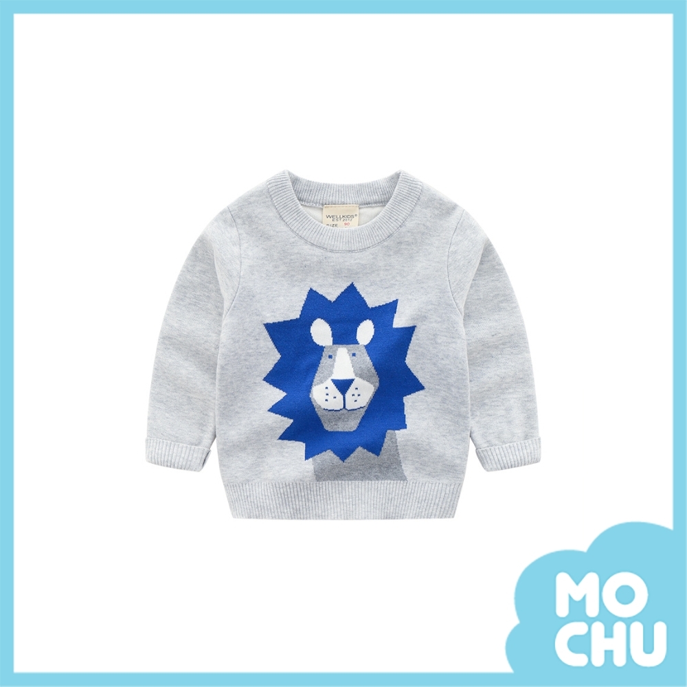 笑臉獅子針織圓領毛衣