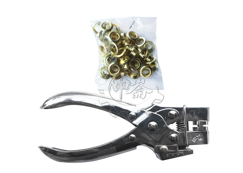 ＊中崙五金【附發票】兩用打孔器 帆布扣鉗 皮革打孔器 (附扣環) 雞眼鉗 6MM 台灣製 92-892