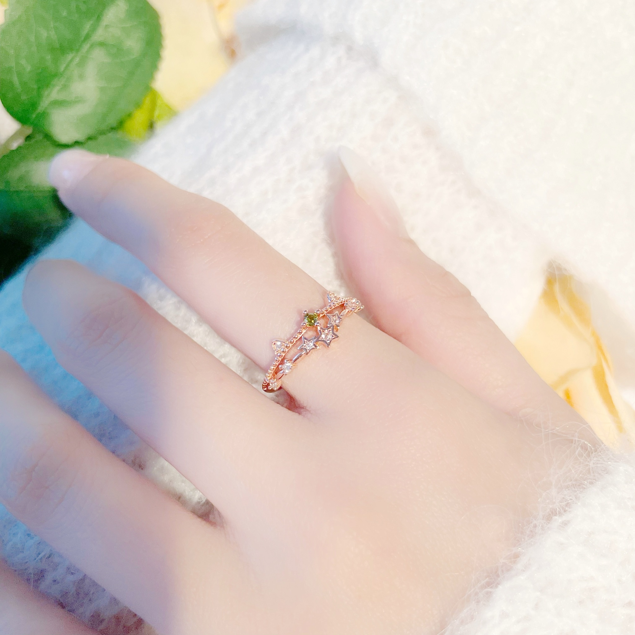 | 925純銀・厚鍍玫瑰金 | 可愛貓耳朵戒指 | RI0476 |