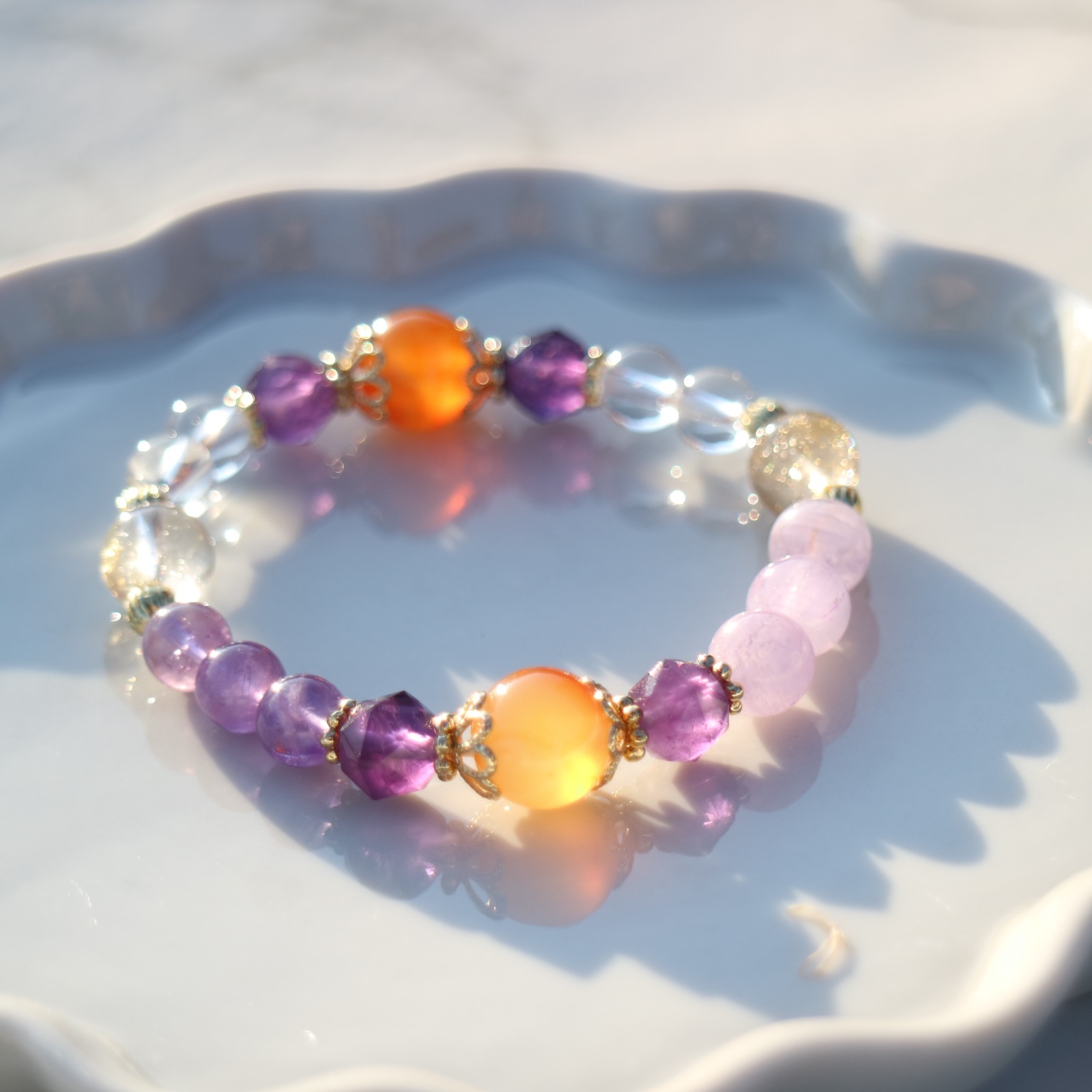 Pansy Violet 日本手作天然石水晶手鍊