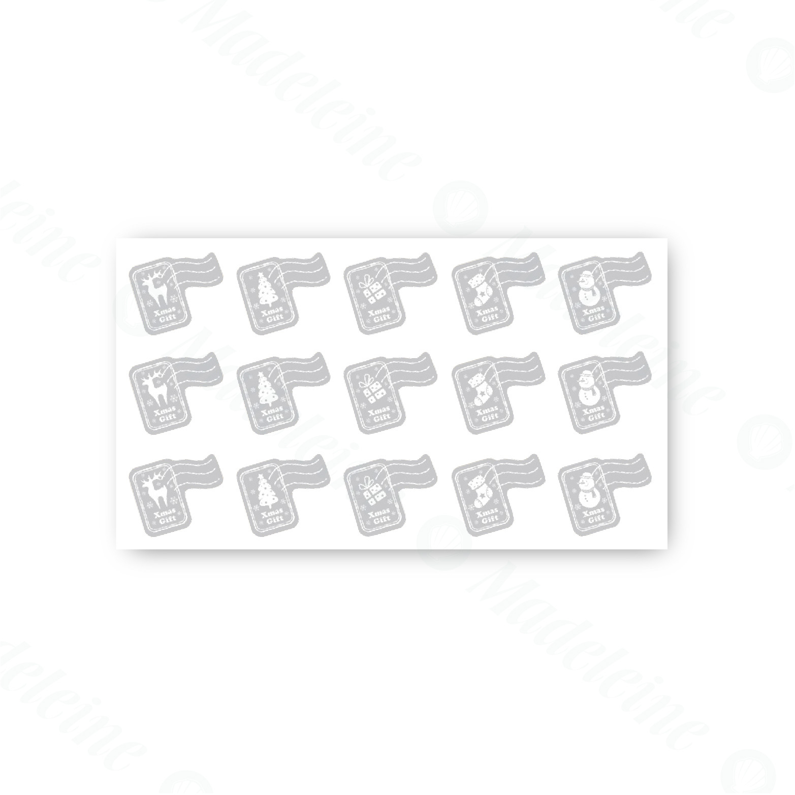[ 包裝材料 ] 禮品貼紙  耶誕郵戳 原裝60枚/包