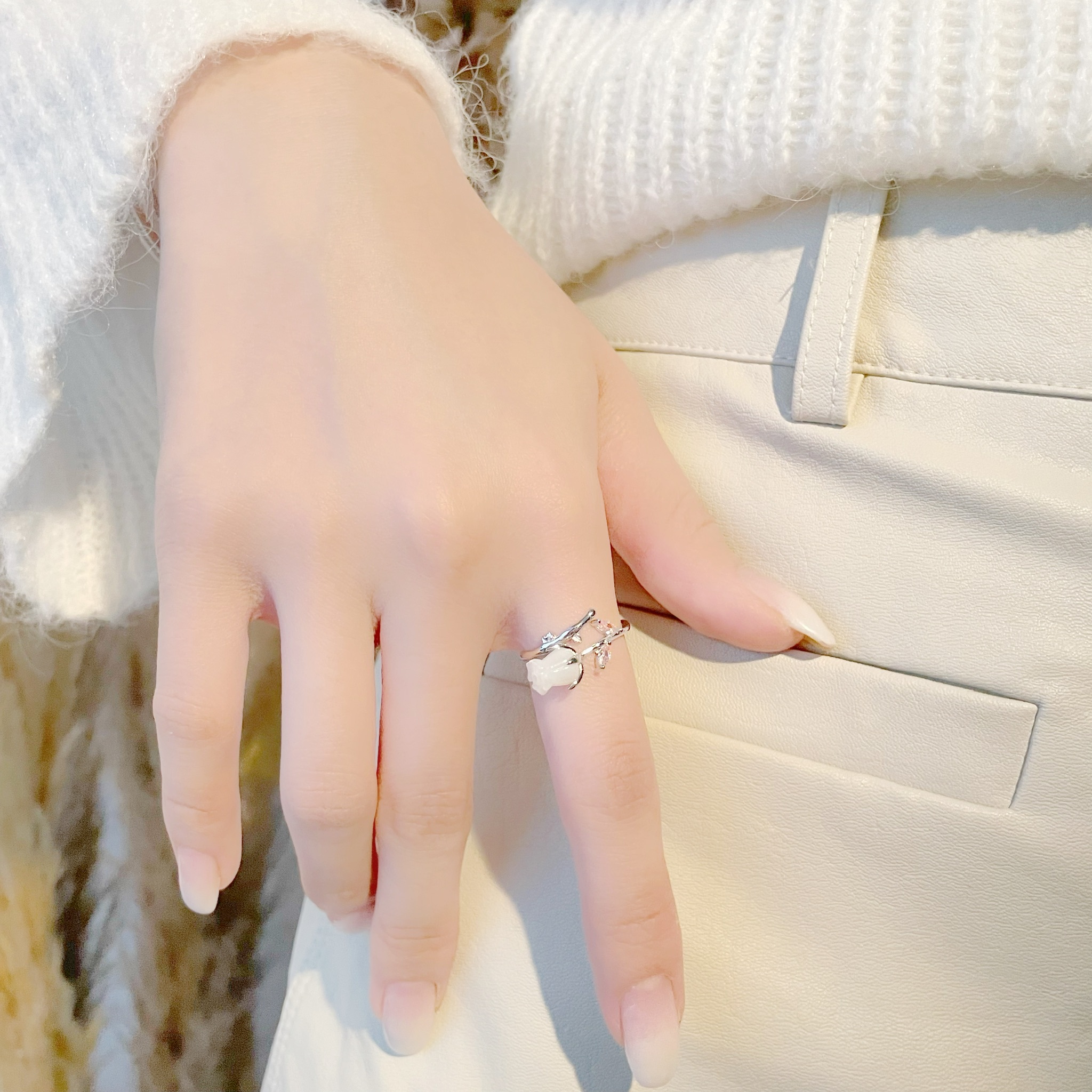 | 925 Silver・ White Gold・Rose Gold | The Only Rose Ring （Silver / Rose Gold） | RI0477 |