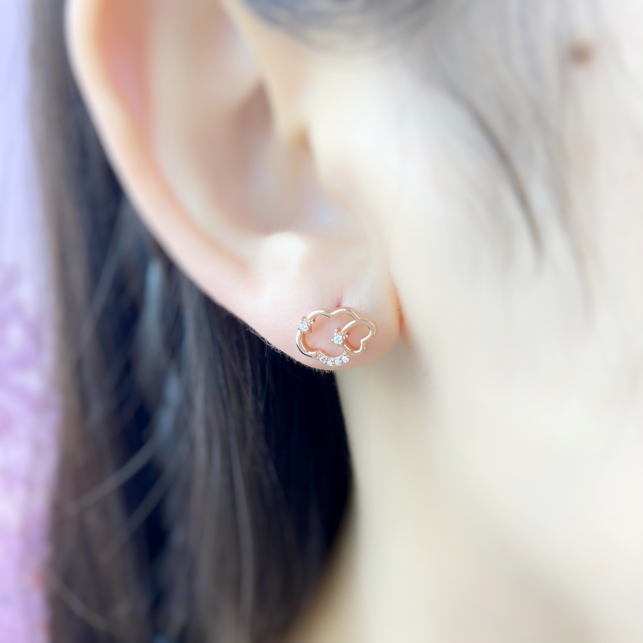 | 925純銀・白金・ 玫瑰金 | 雲霄小夢耳環 (銀/玫瑰金) | EA0584 |