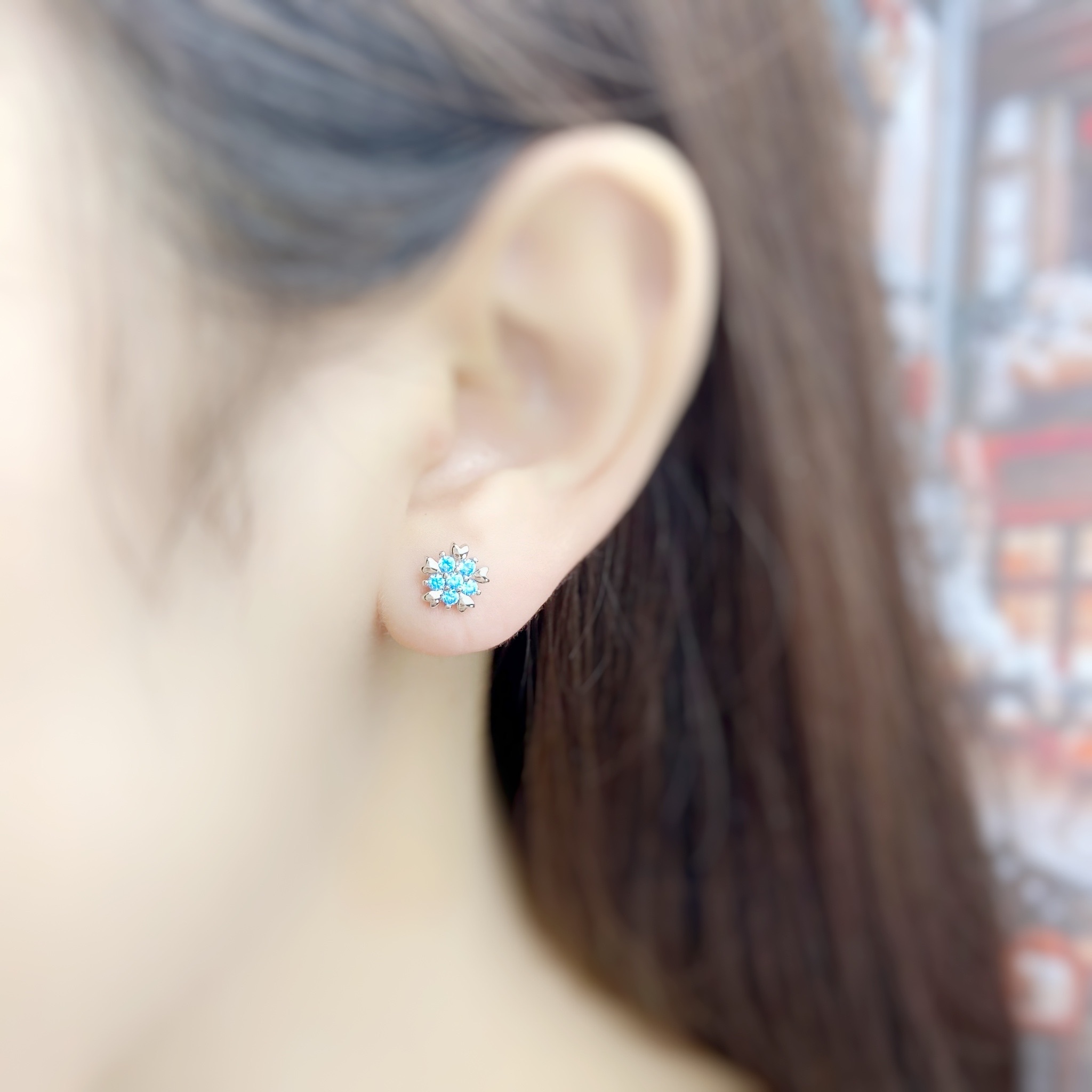 | 925 Silver・White Gold・Rose Gold | Snow Flake Earrings（Silver / Rose Gold） | EA0591 |