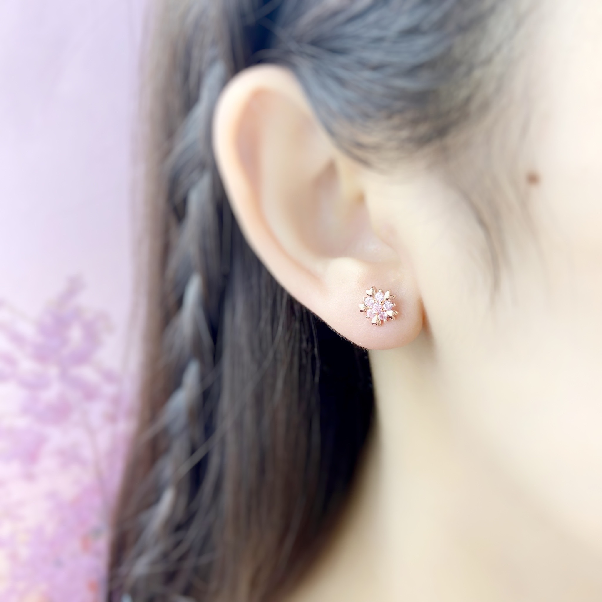 | 925 Silver・White Gold・Rose Gold | Snow Flake Earrings（Silver / Rose Gold） | EA0591 |