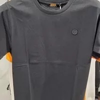 [S] EVISU BASIC WAFFLE POINT PLAIN SHORT SLEEVE T-SHIRT,BLACK [FINAL SALE], ES2UTS902-BLACK (SEV110)