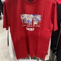 [S] EVISU CLOUD PRINT LOOSE FIT T-SHIRT,RED, EU2UTS906-RED (SEV114)