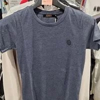 [S] EVISU BASIC WAFFLE POINT PLAIN SHORT SLEEVE T-SHIRT,MELANGE NAVY [FINAL SALE], ES2UTS902-MELANGE NAVY (SEV115)