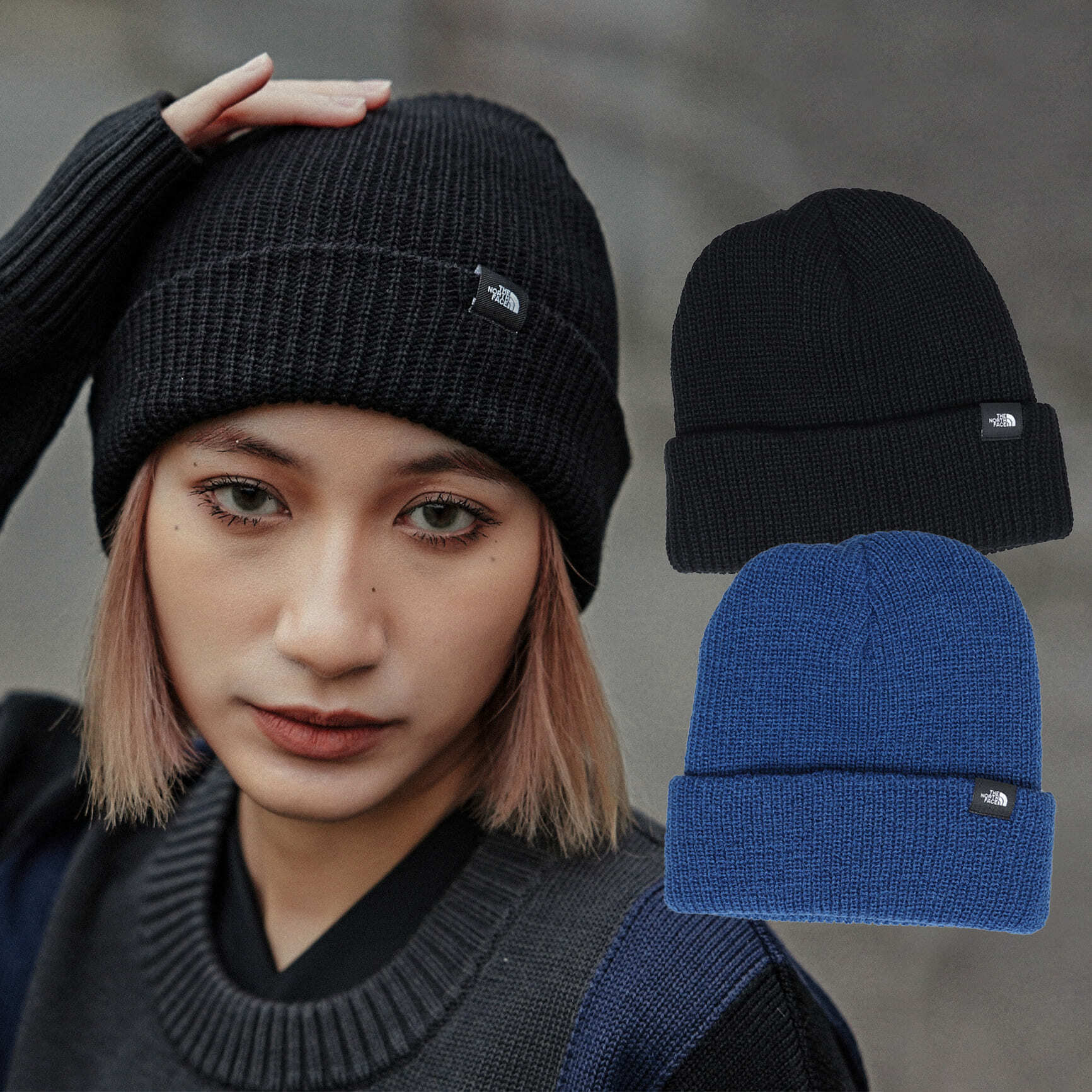 [限時特價] THE NORTH FACE FREEBEENIE 黑色 藍色 TNF 北臉 小標 基本款 保暖 反摺 針織 毛帽【NF0A3FGTJK3】