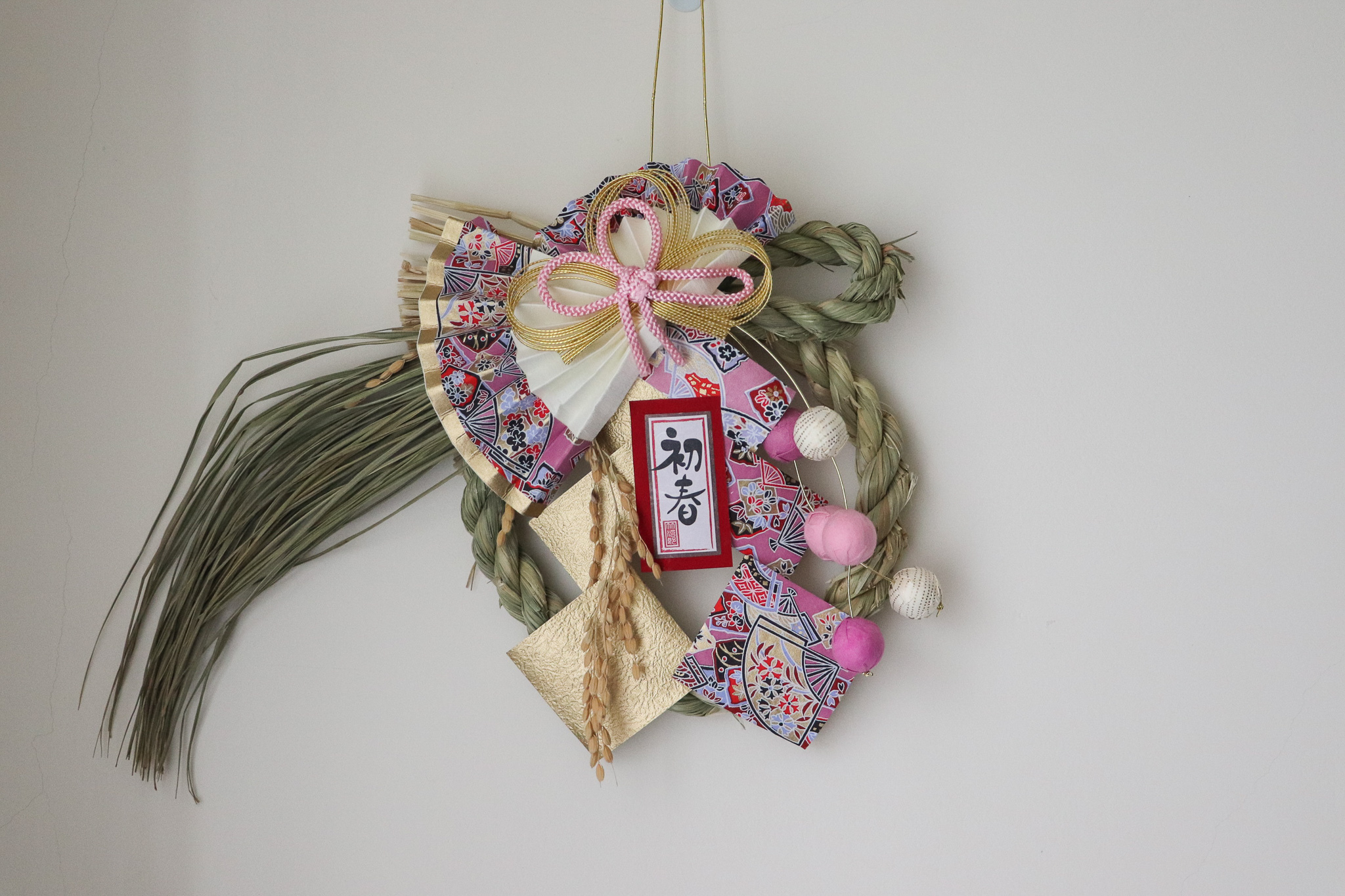 日本 新年注連繩 桃珠 越後魚沼飾