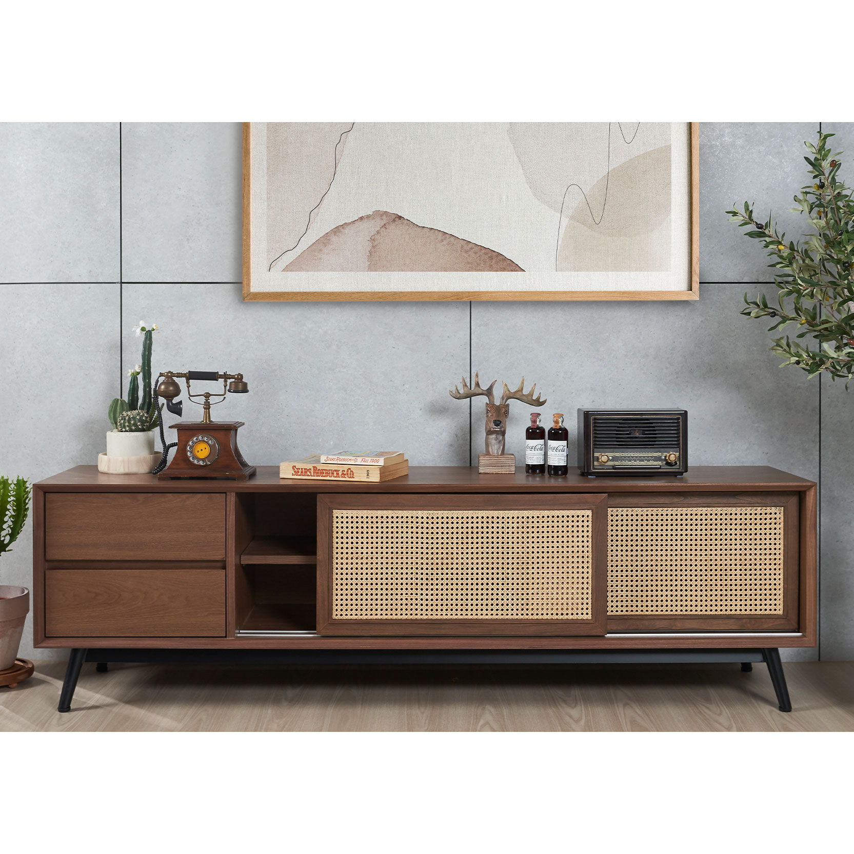 Nash 藤編電視櫃〔AMP222〕