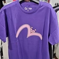 [S] EVISU UNI LOOSE FIT HILLS FSW CHARACTER SHORT SLEEVE T-SHIRT,PURPLE, ES2UTS761-PURPLE (SEV119)