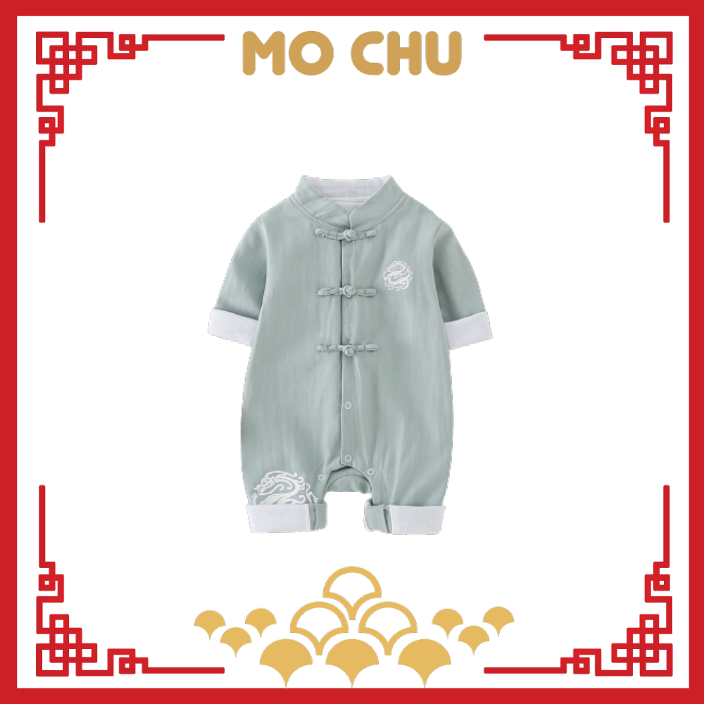 (73碼現貨)翔龍盤扣長袖連身衣