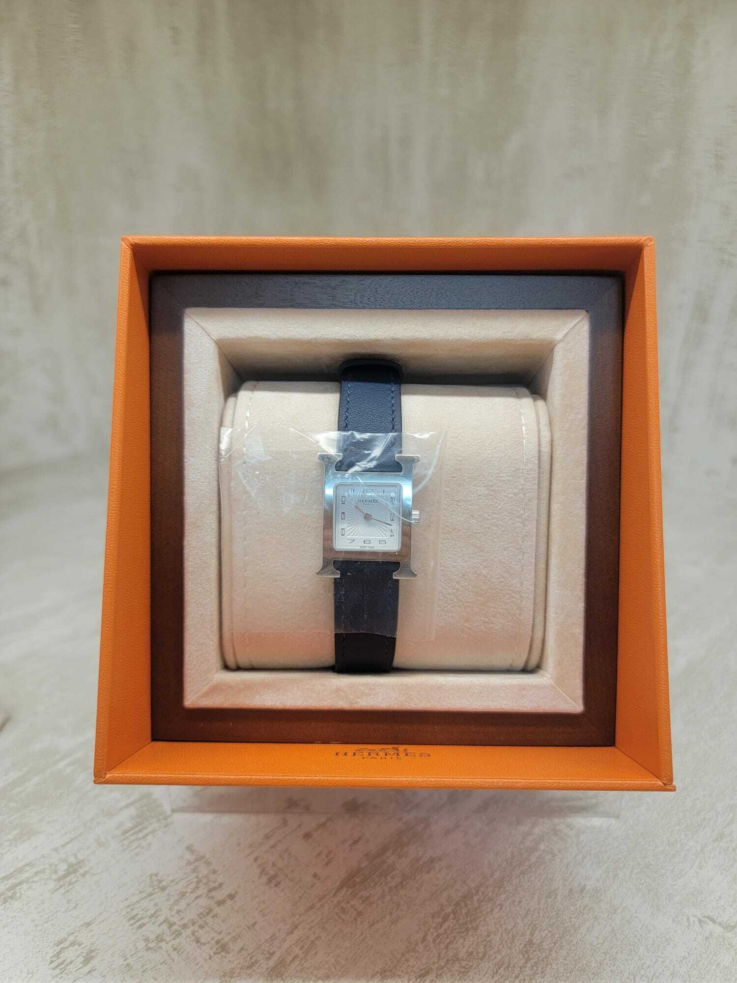 Hermes Heure H watch Bleu Saphir 銀 SMALL MODEL SWIFT