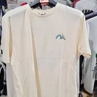 [S] EVISU COMMON LOOSE FIT ENGLISH LETTERING CHARACTER SHORT SLEEVE T-SHIRT,CREAM, ET2UTS717-CREAM (SEV125)