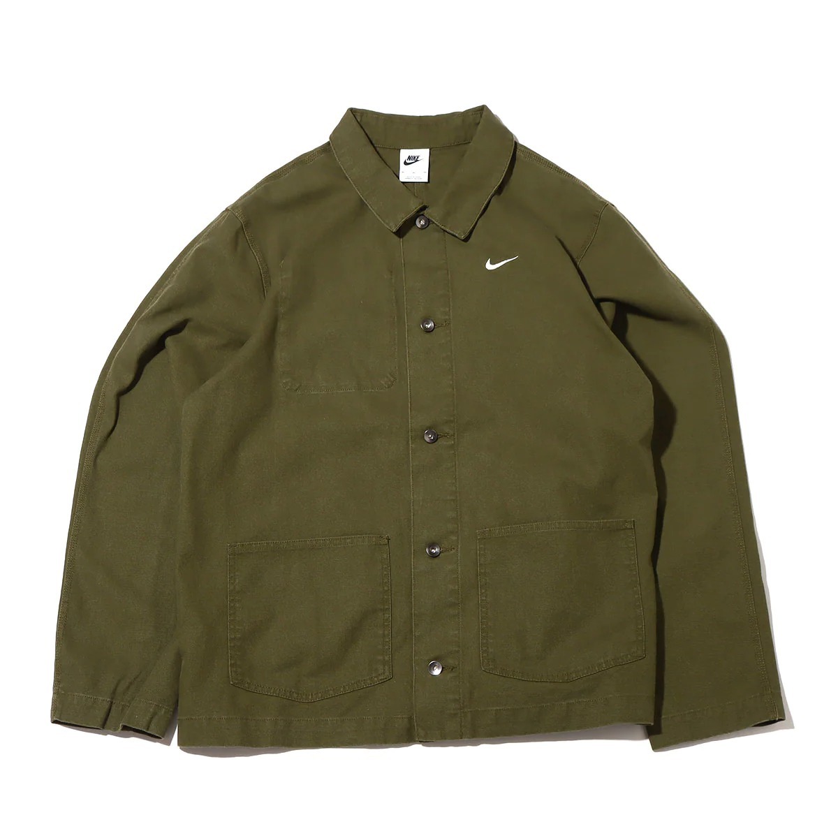 現貨┃男款 NIKE LIFE JACKET 襯衫 黑色 軍綠 小勾刺繡 排釦 大口袋 重磅 工裝外套 教練外套