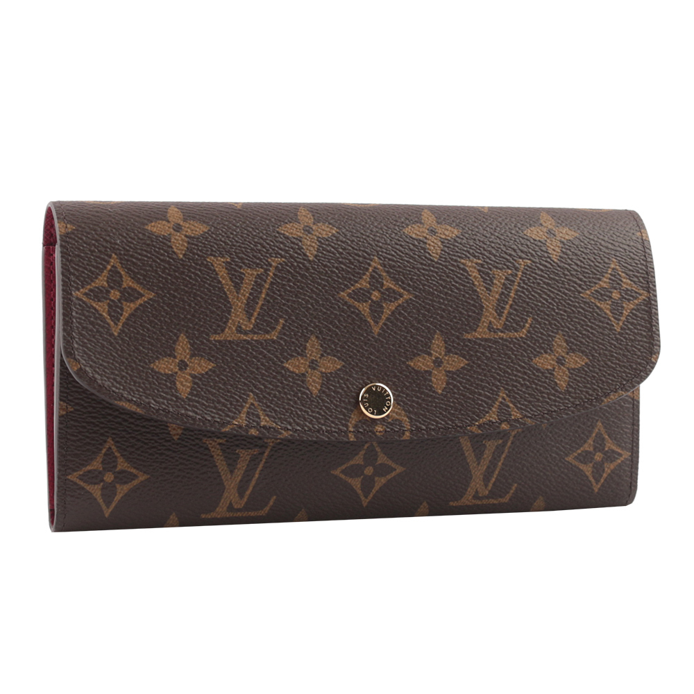 【Louis Vuitton】Monogram 新款金釦 EMILIE長夾