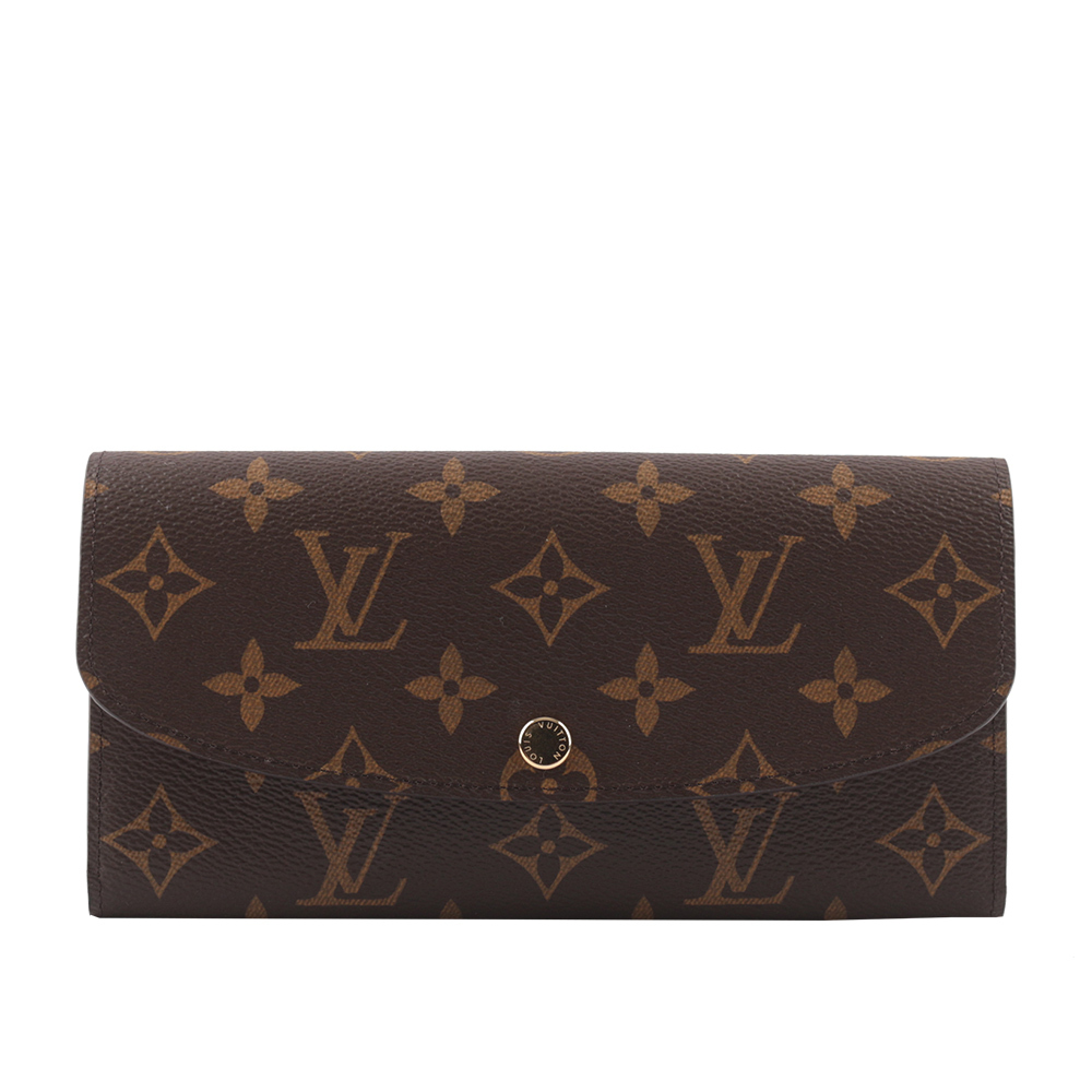 【Louis Vuitton】Monogram 新款金釦 EMILIE長夾