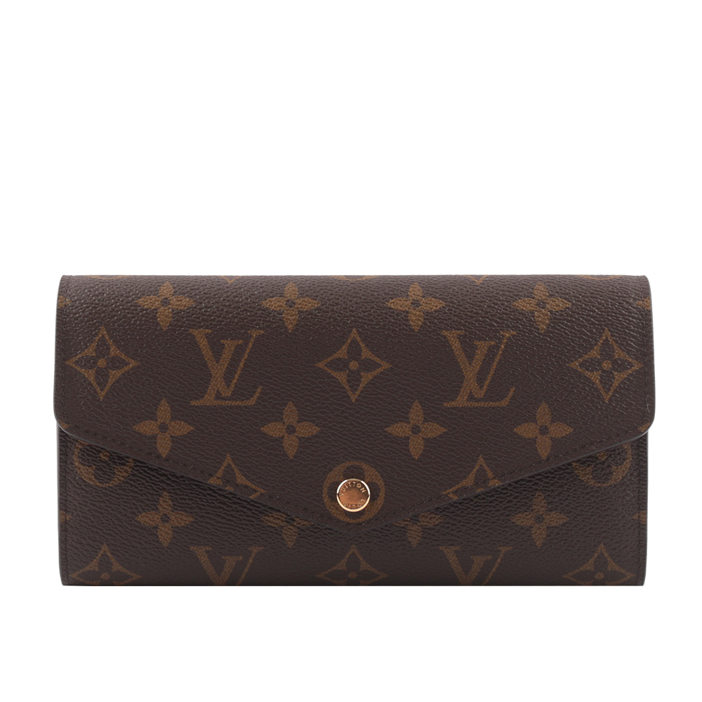 【Louis Vuitton / LV】Monogram SARAH新改款發財長夾(紫紅色)