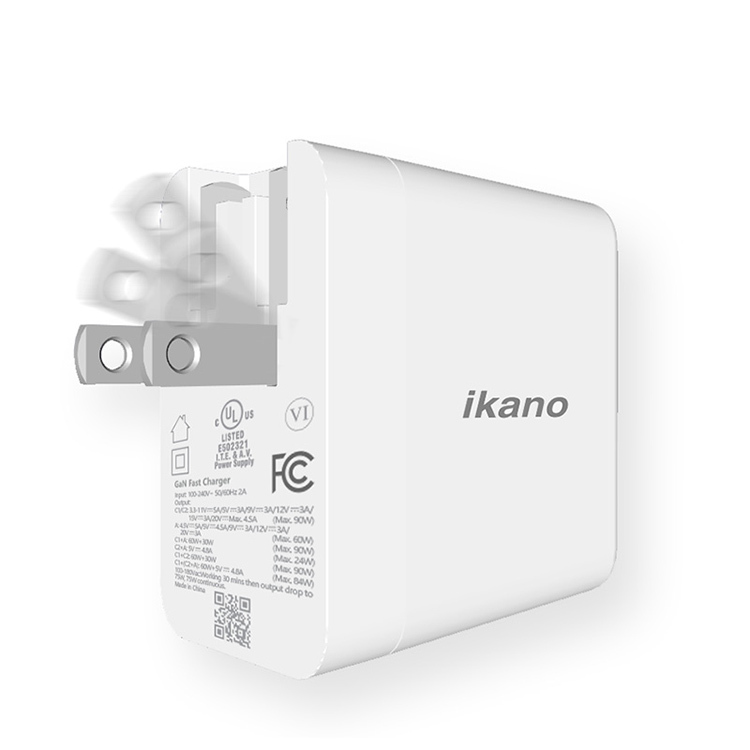 【ikanolife】90W GaN氮化鎵強力PD充電器_2C+1A三輸出附5A雙頭TYPE-C線