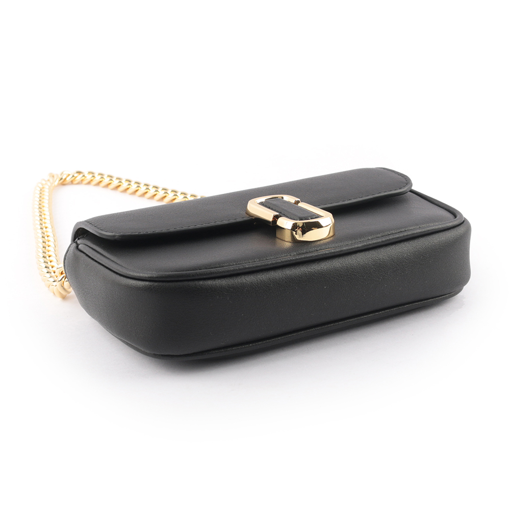 【MARC JACOBS】THE J MARC 平滑牛皮翻蓋迷你二用包(黑色)