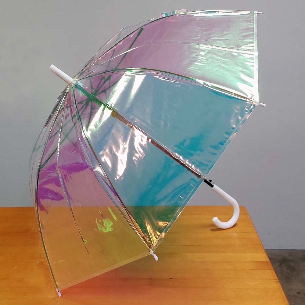 活動訂製POE透明幻彩膜自動直骨傘