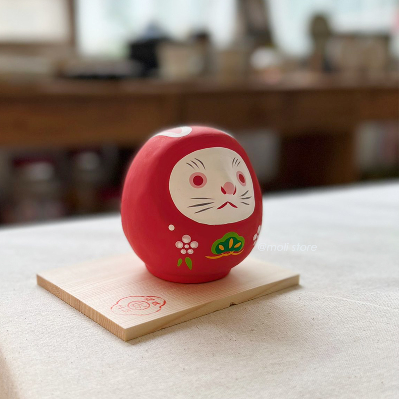 手工陶器 開運達摩兔 ｜瀨戶陶芸社玩具工房