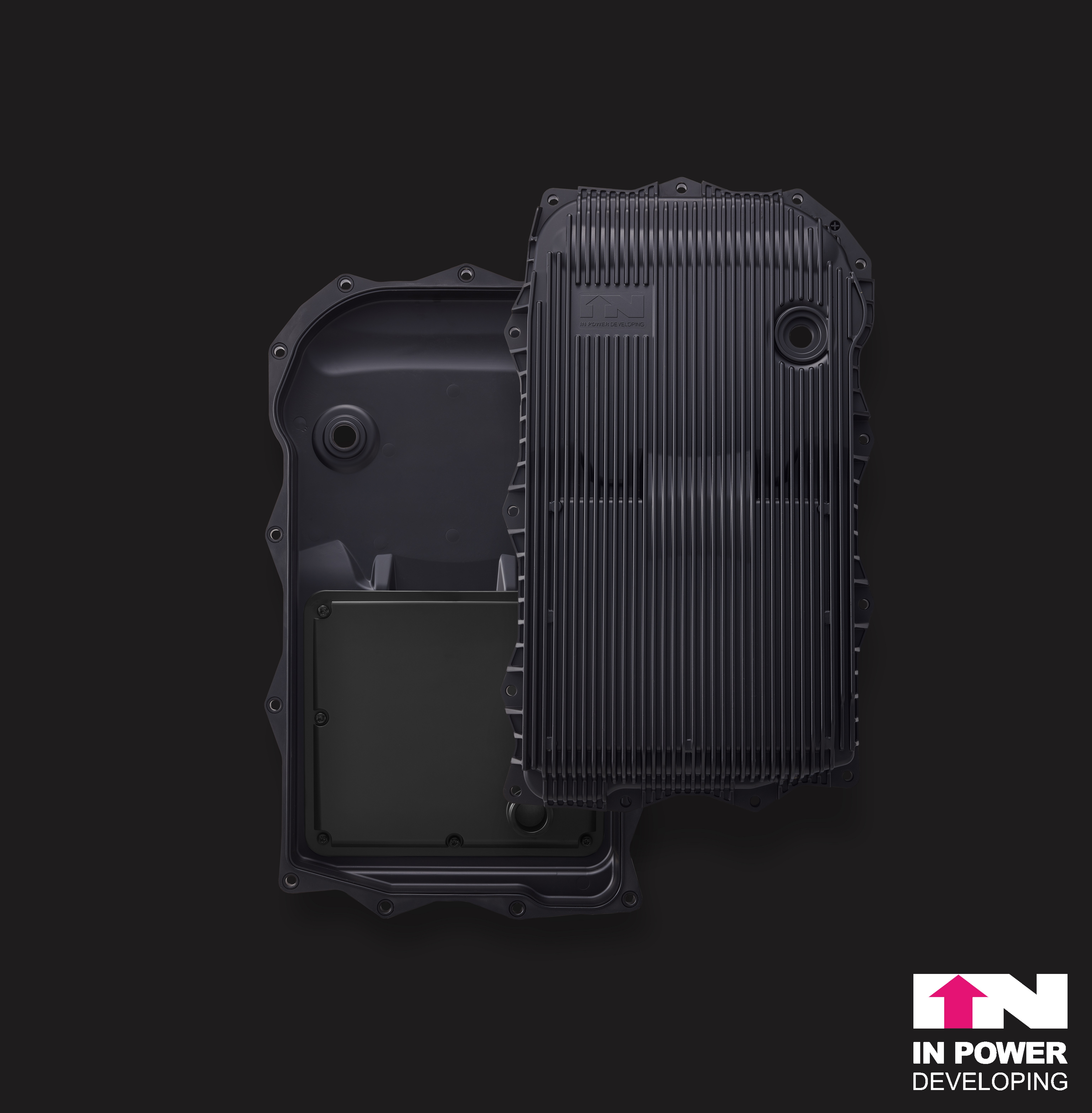 IN POWER ZF8HP Aluminum Transmission Oil Pan - Black