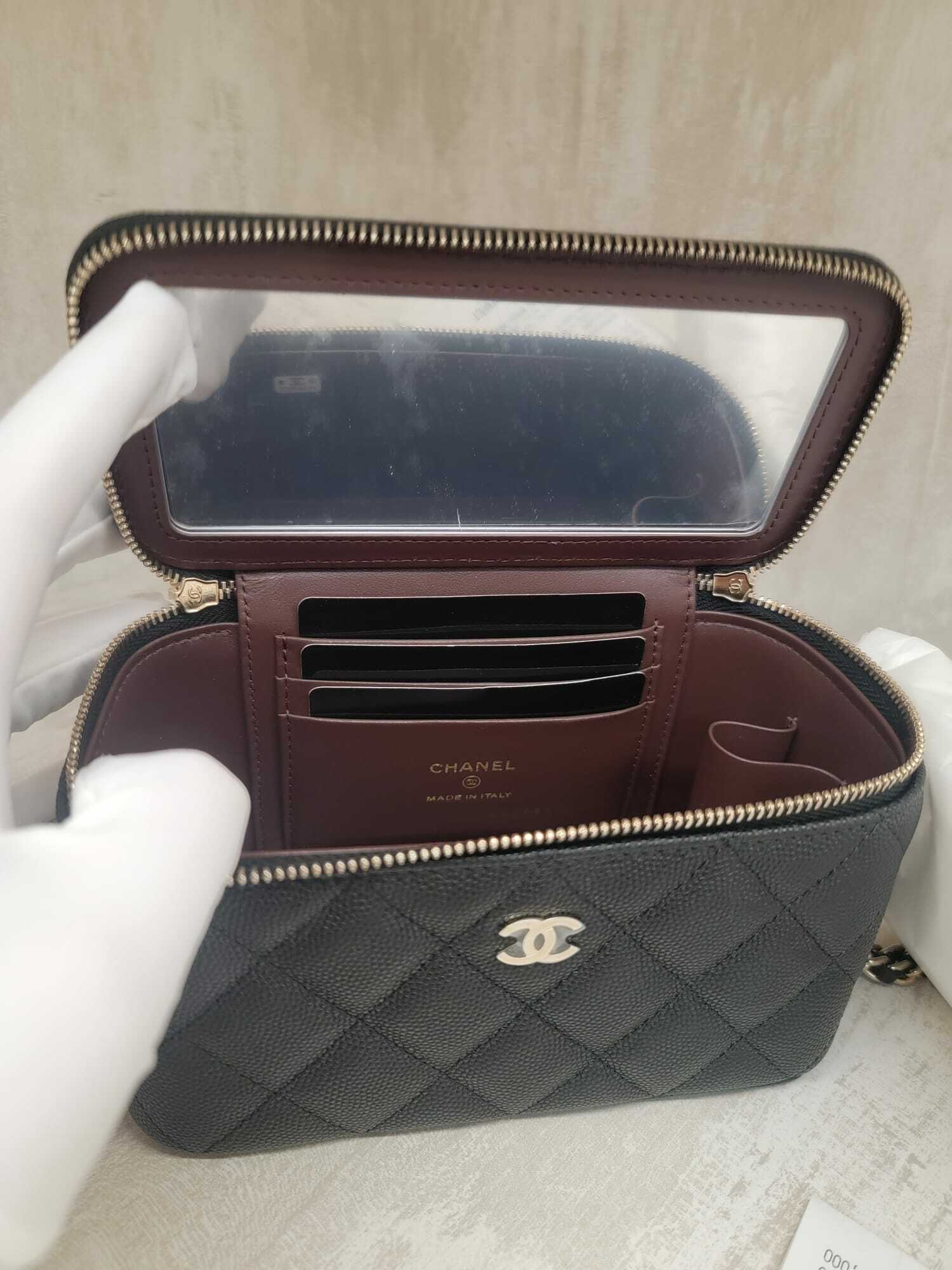 Chanel AP1341 vanity case black gold caviar 黑金 牛皮
