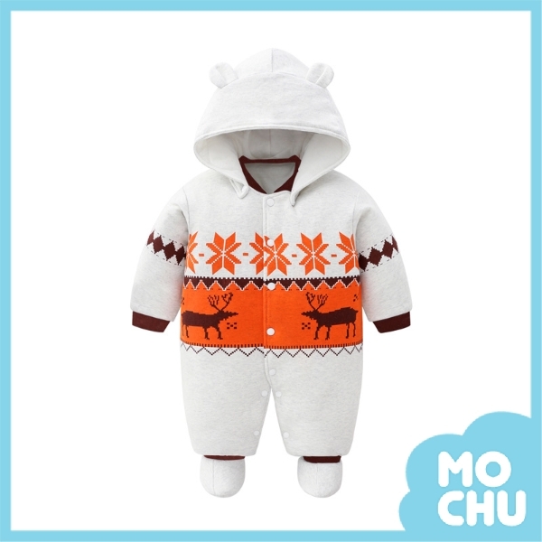 橙色雙鹿包屁衣（加厚款）