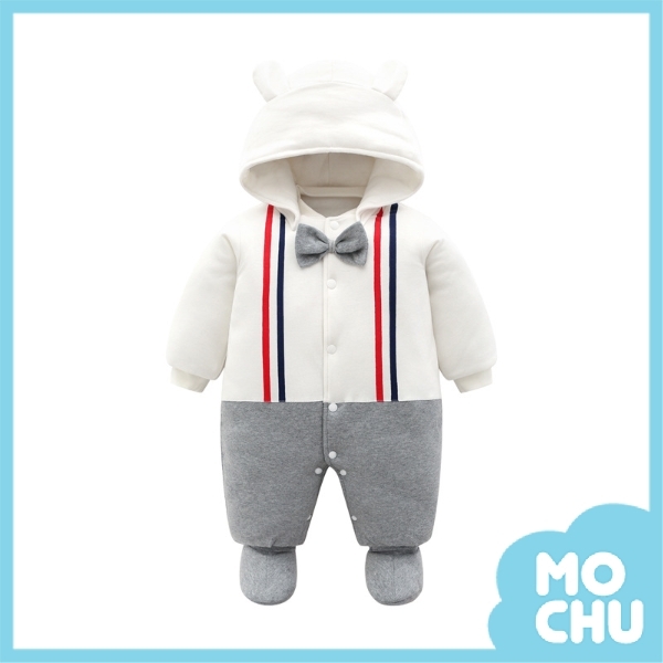 吊帶條紋小熊連身衣（加厚款）