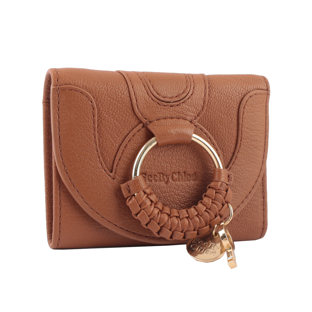 【See by Chloé】HANA系列三折零錢袋短夾(焦糖色)